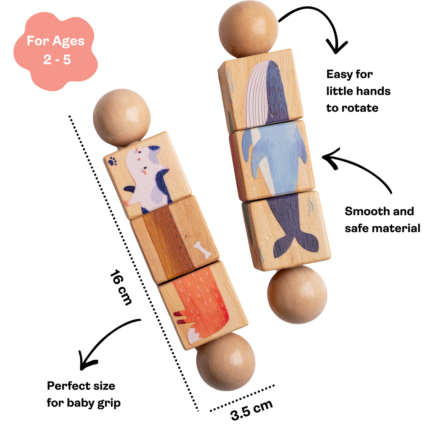 Wooden Rotating Animal Puzzle