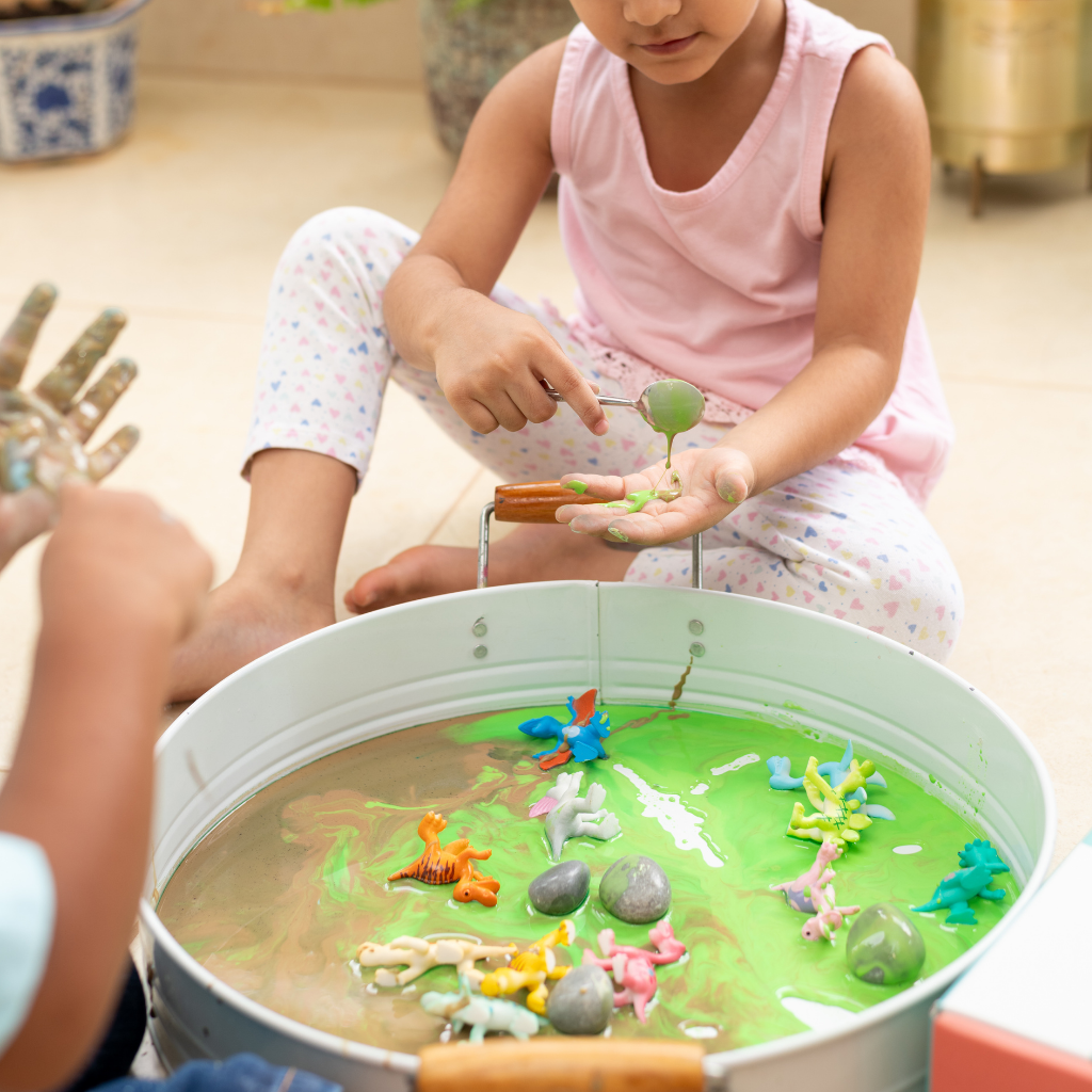 Dinosaurs in Muddy Puddles