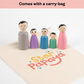 Wooden Peg Dolls Family of 5