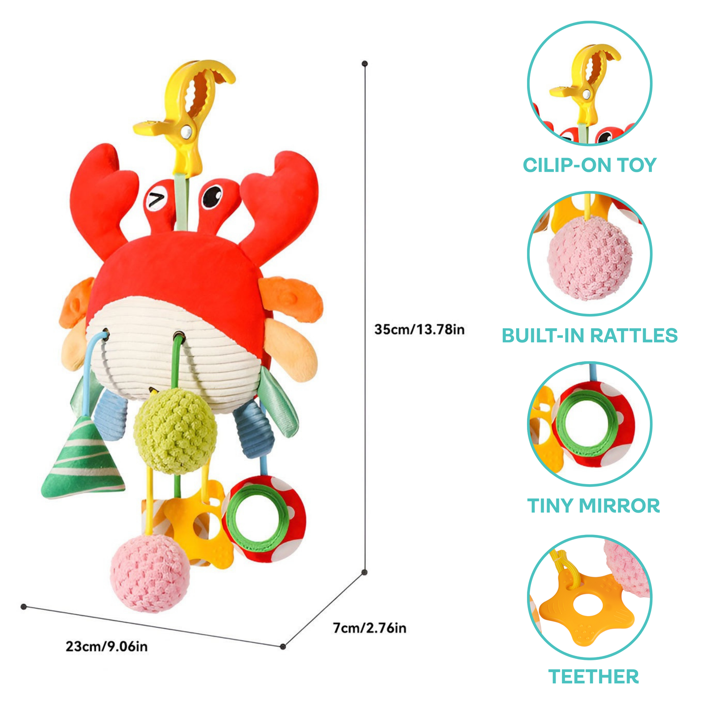 Busy Claws Crab - Plush Sensory Toy