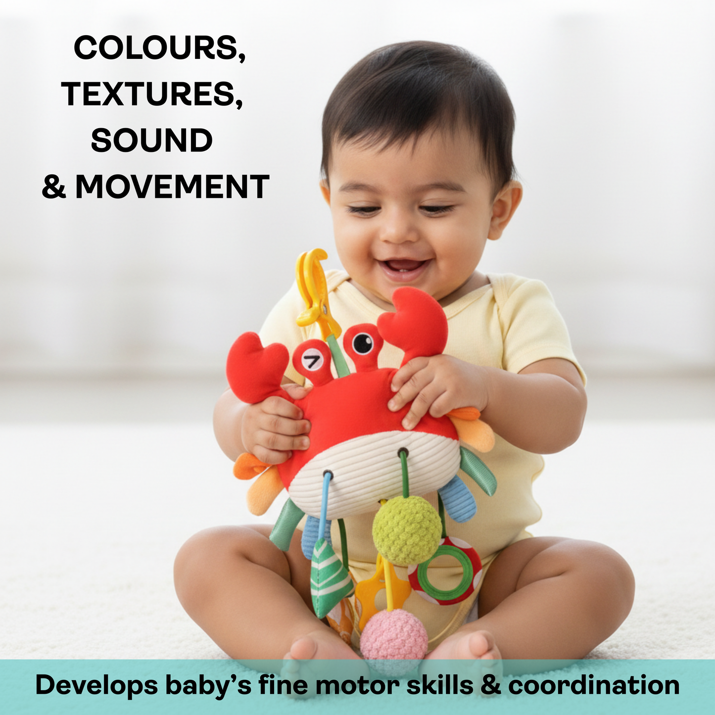 Busy Claws Crab - Plush Sensory Toy