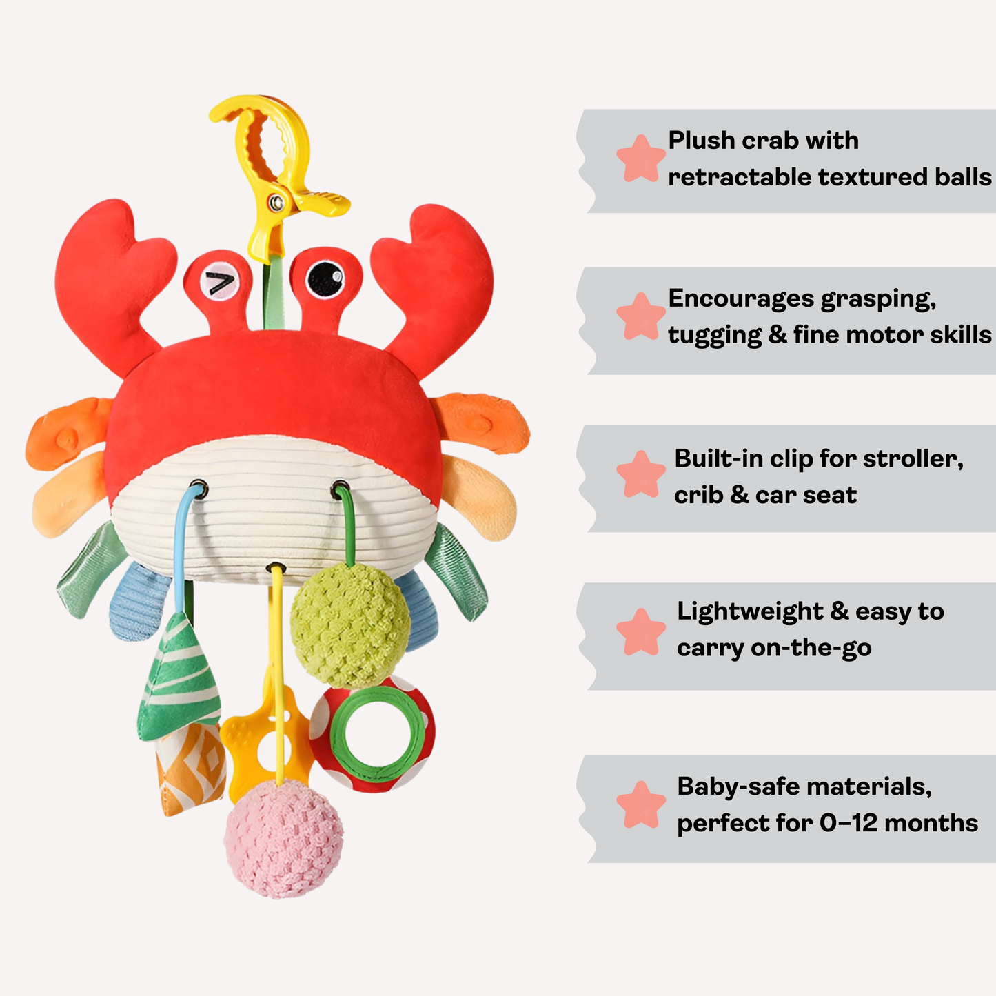 Busy Claws Crab - Plush Sensory Toy