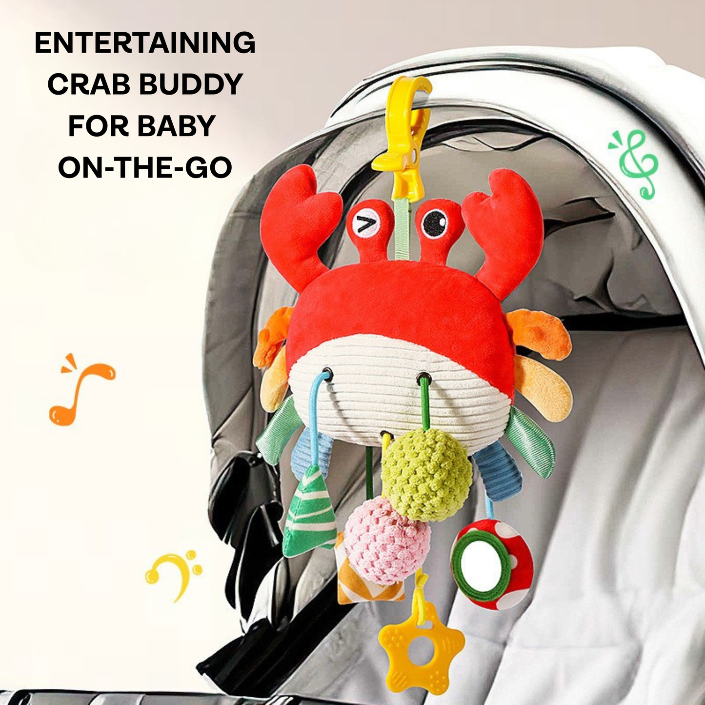 Busy Claws Crab - Plush Sensory Toy