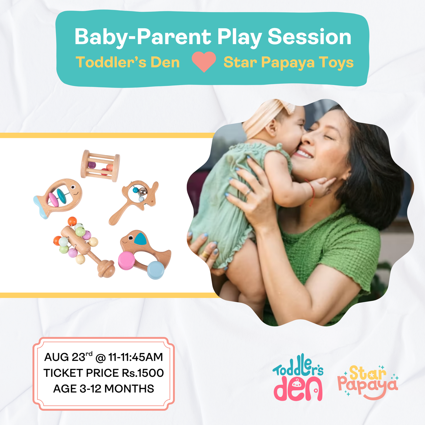Baby-Parent Play Session by Toddler's Den x Star Papaya Toys