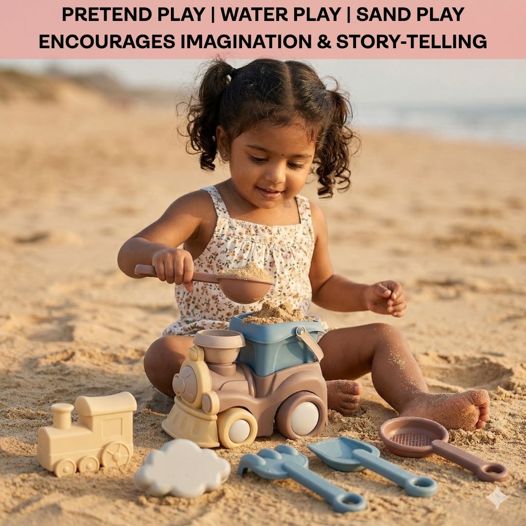 Sand Train Beach Toy Set (Wheat Husk)