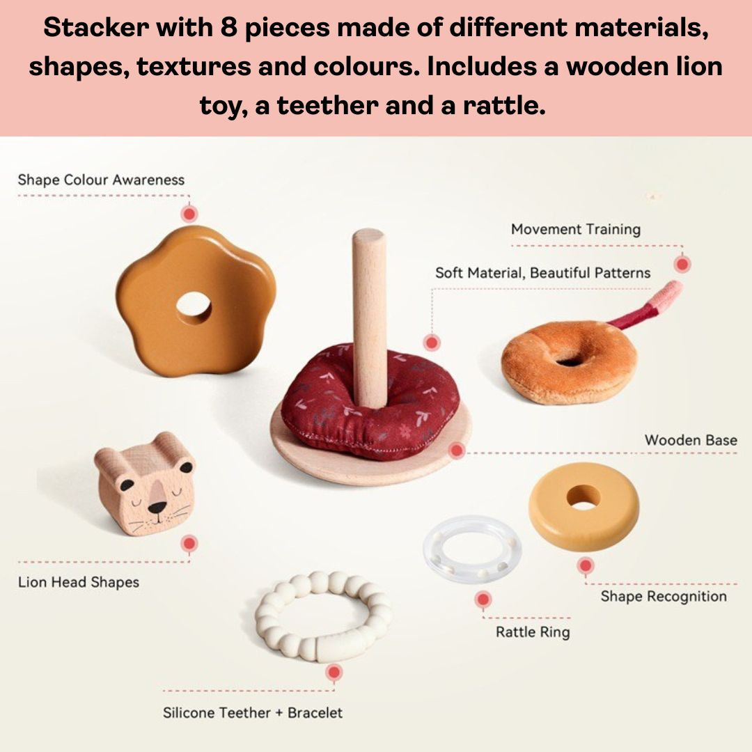 Wooden Lion Ring Stacker