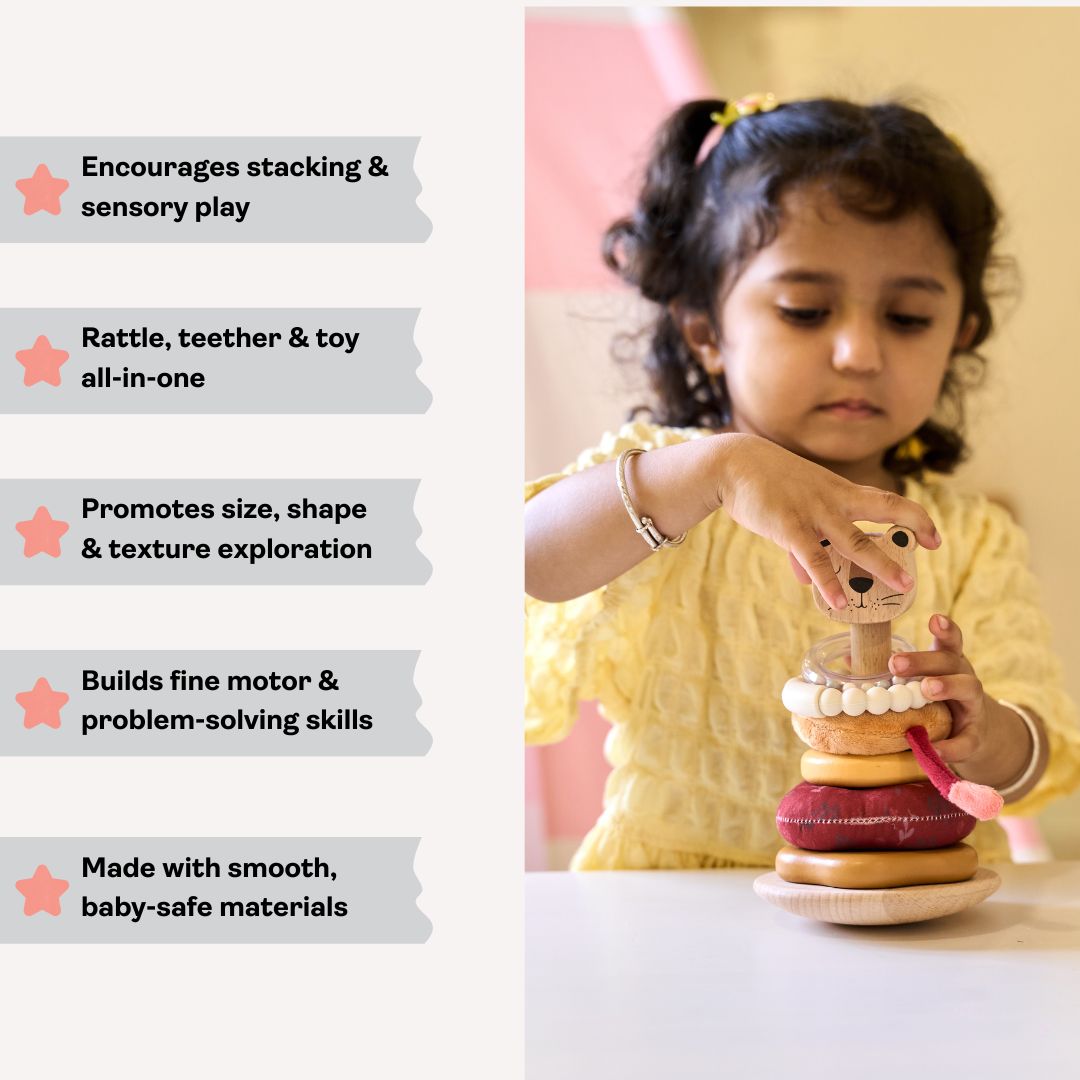 Wooden Lion Ring Stacker