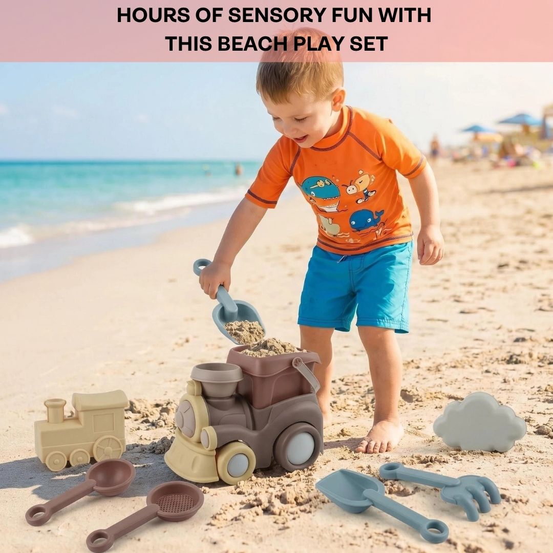 Sand Train Beach Toy Set (Wheat Husk)