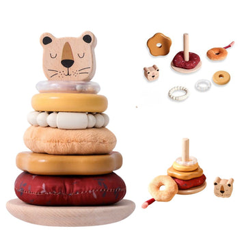 Wooden Lion Ring Stacker